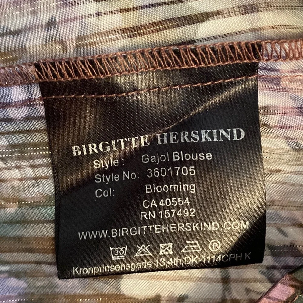 NWT Birgitte Herskind Gajol Blouse Blooming Floral Metallic  38 - Picture 11 of 13